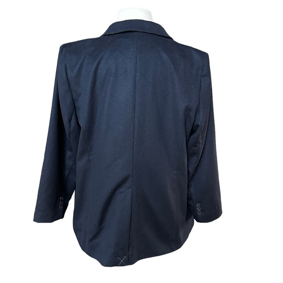 Talbots Womens Navy Blue Wool‎ Blend Two Button Blazer Size 22W NWT - Picture 4 of 15